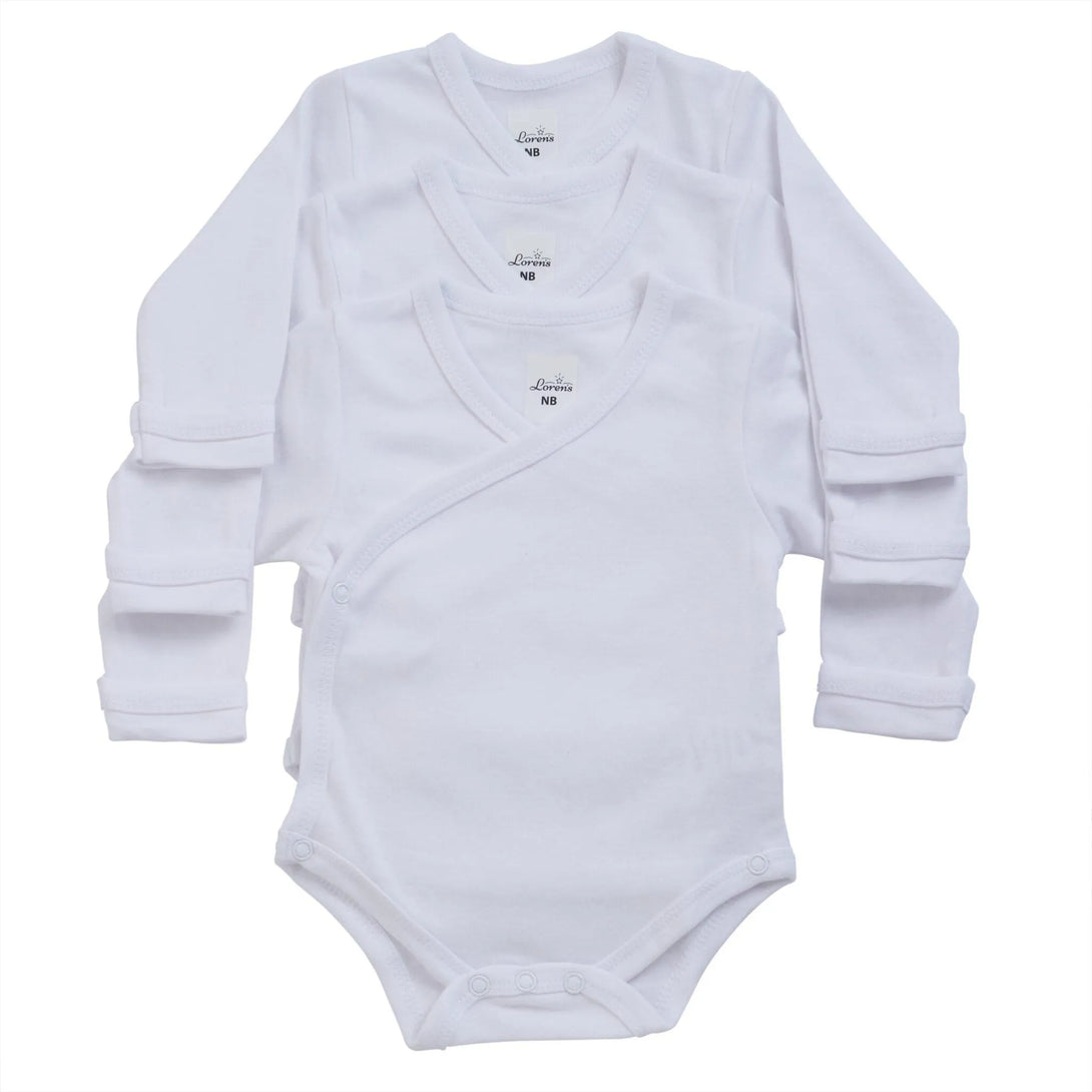 3 בגדי גוף מעטפת לבן - פלנל - דתייה אונליין