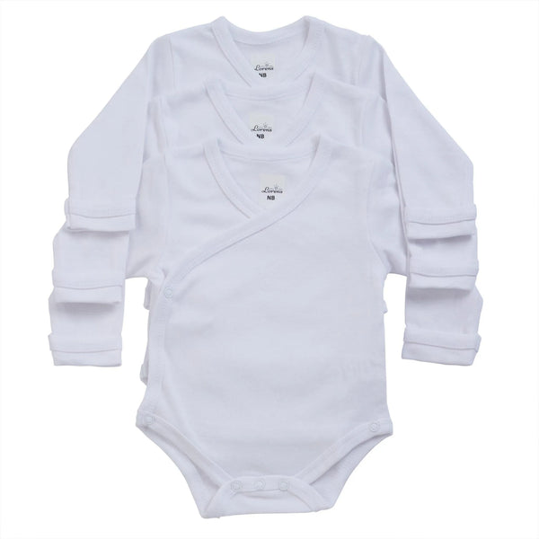 3 בגדי גוף מעטפת לבן - פלנל - דתייה אונליין