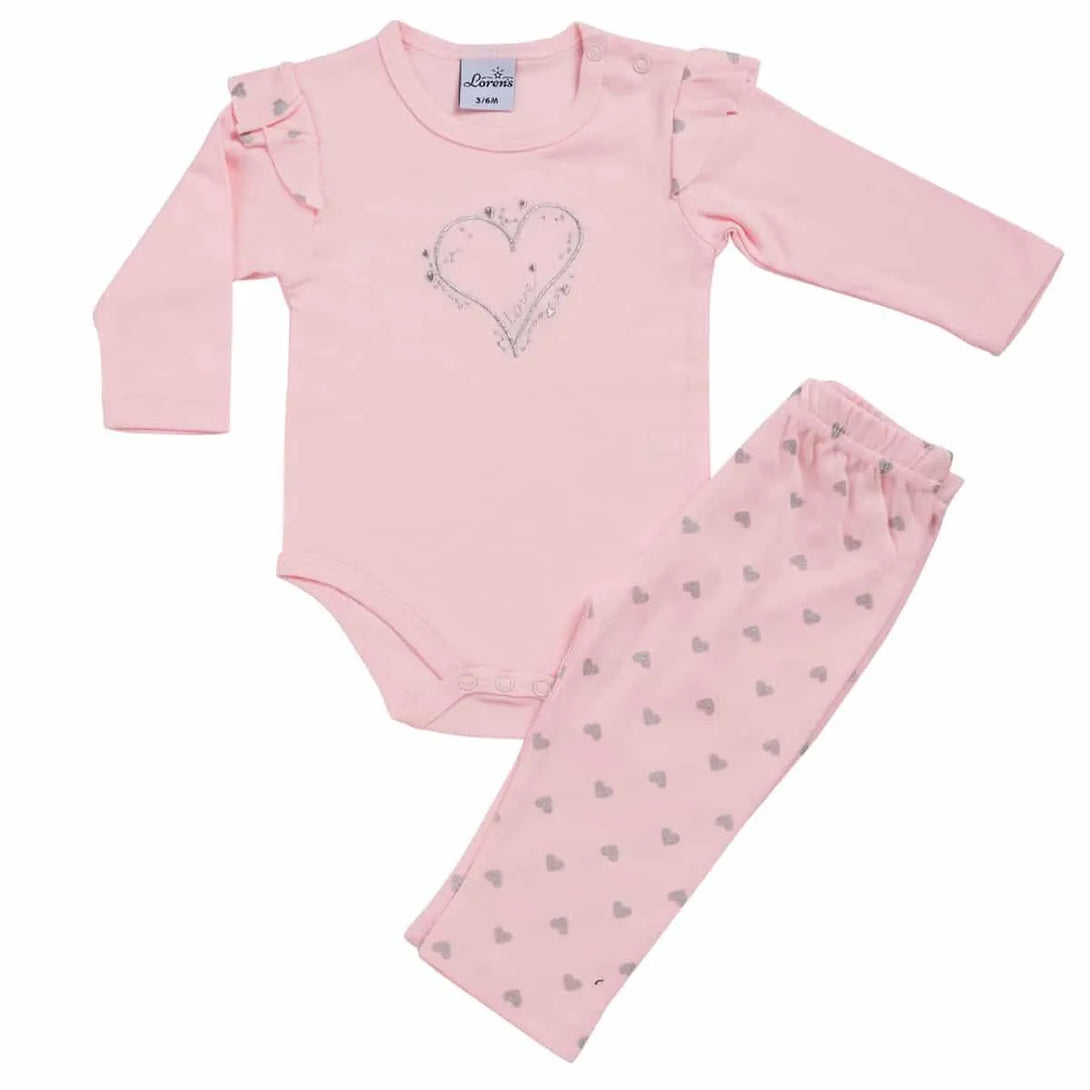 סט גוף ארוך ומכנס לבבות - דתייה אונליין