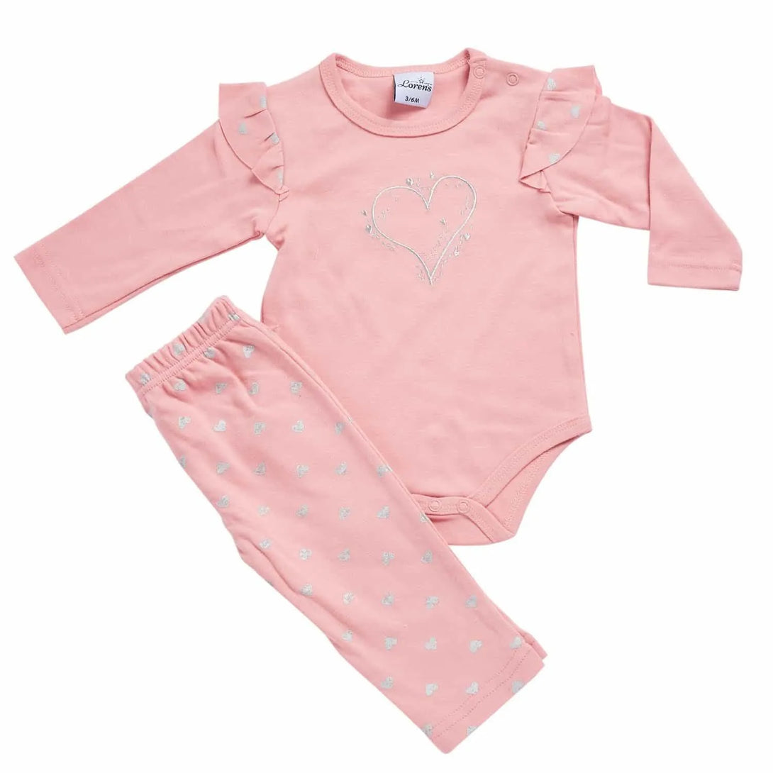 סט גוף ארוך ומכנס לבבות - דתייה אונליין