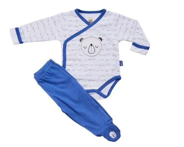 חליפת חזייה דב פנדה לבן-כחול - דתייה אונליין