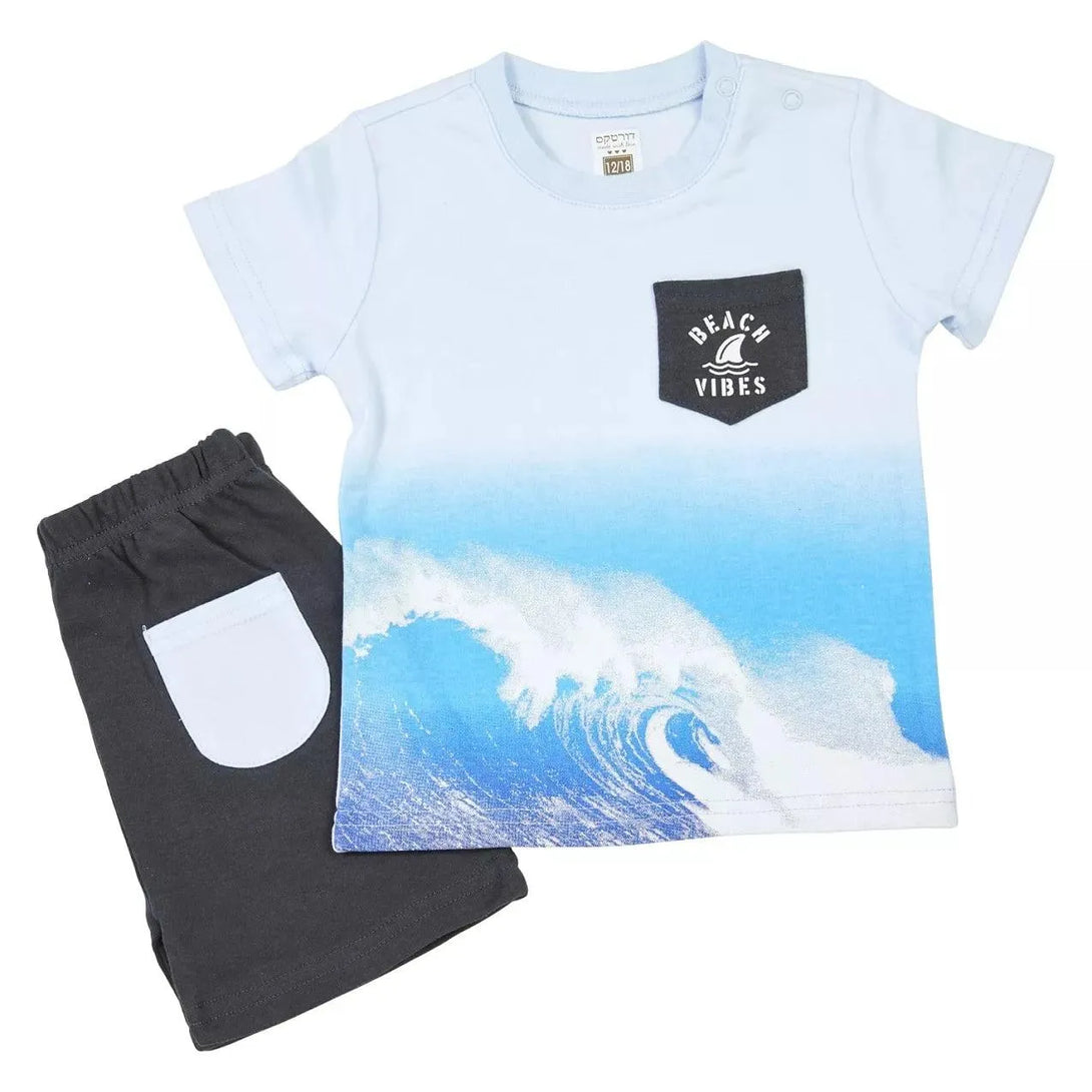 חליפת כיס גלים תכלת - דתייה אונליין