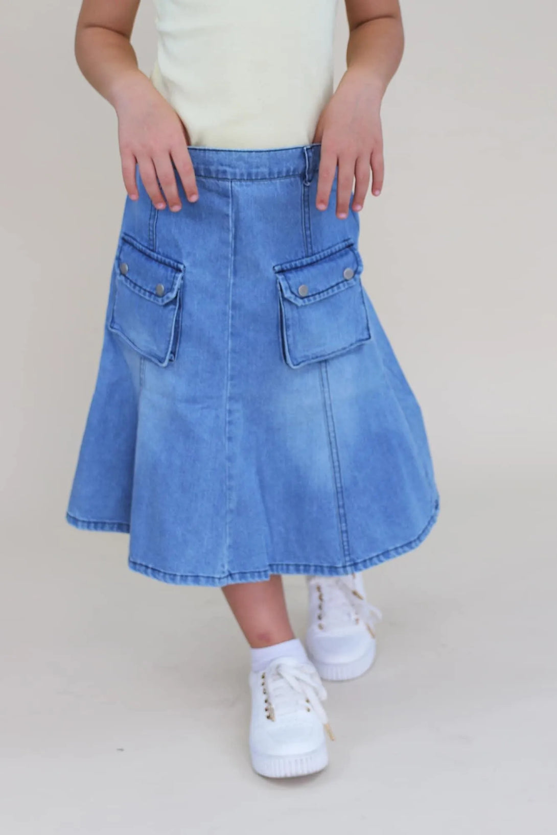 חצאית ג’ינס מדוגמת - דתייה אונליין