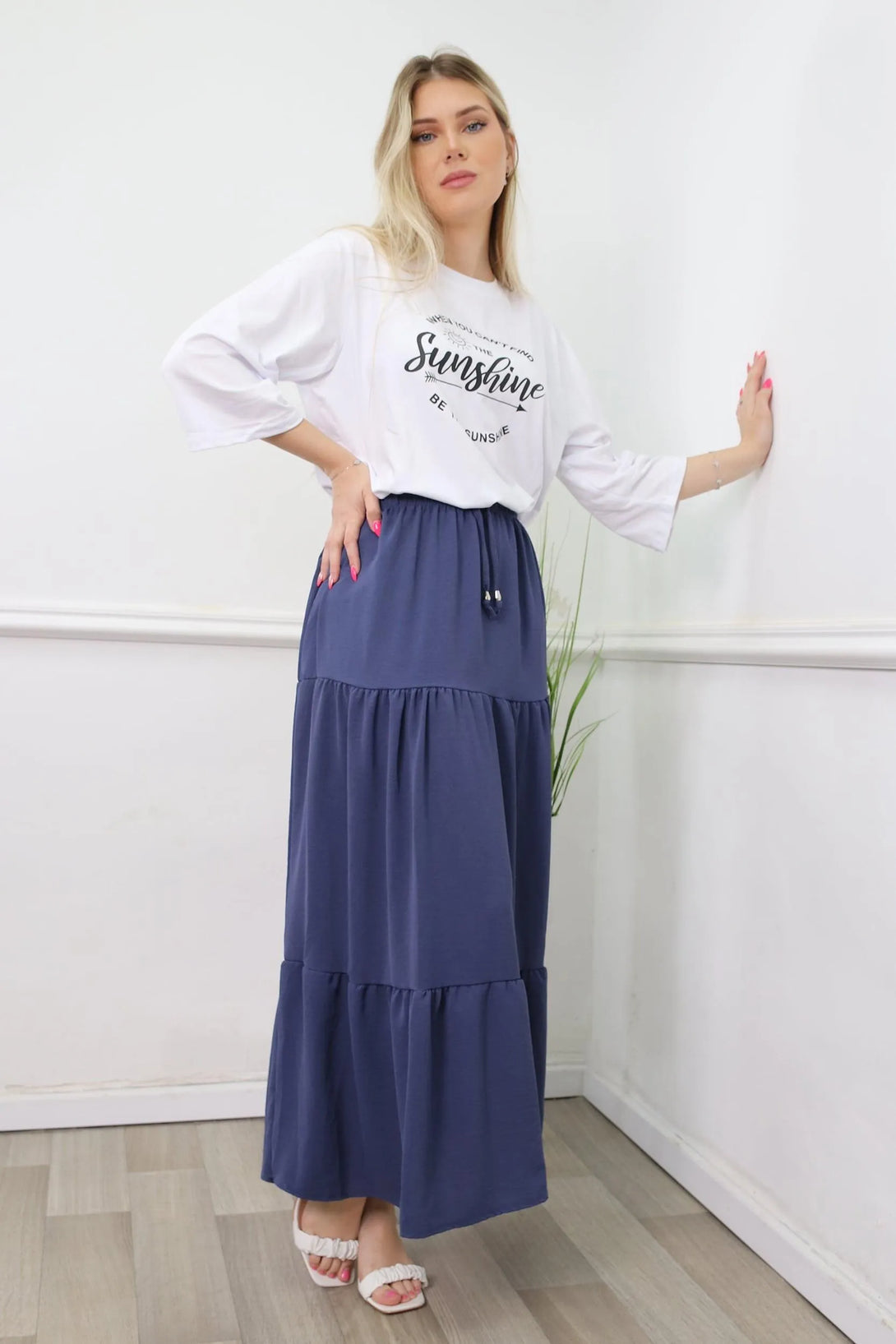 חצאית קומות חלקה - דתייה אונליין