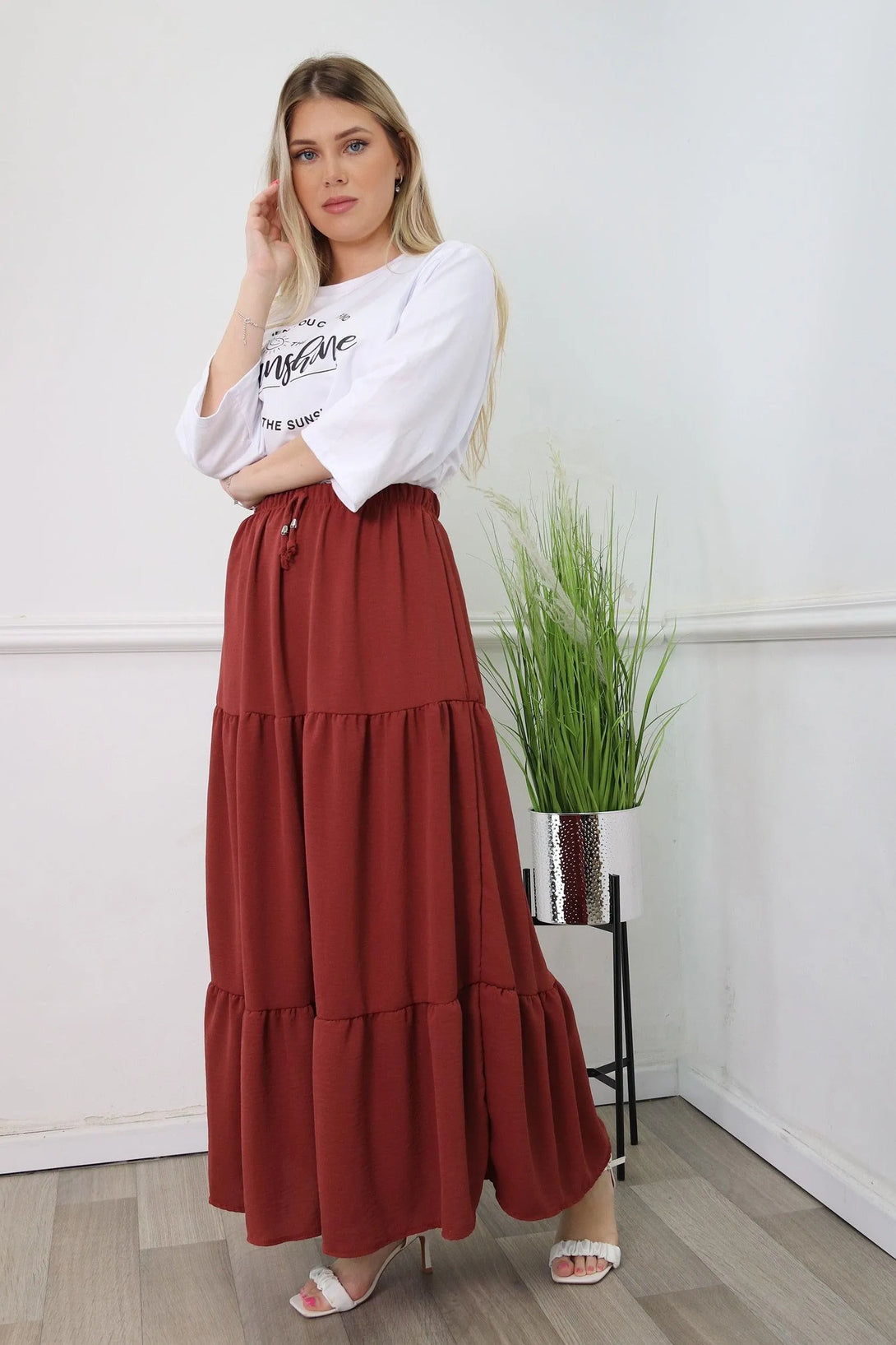 חצאית קומות חלקה - דתייה אונליין