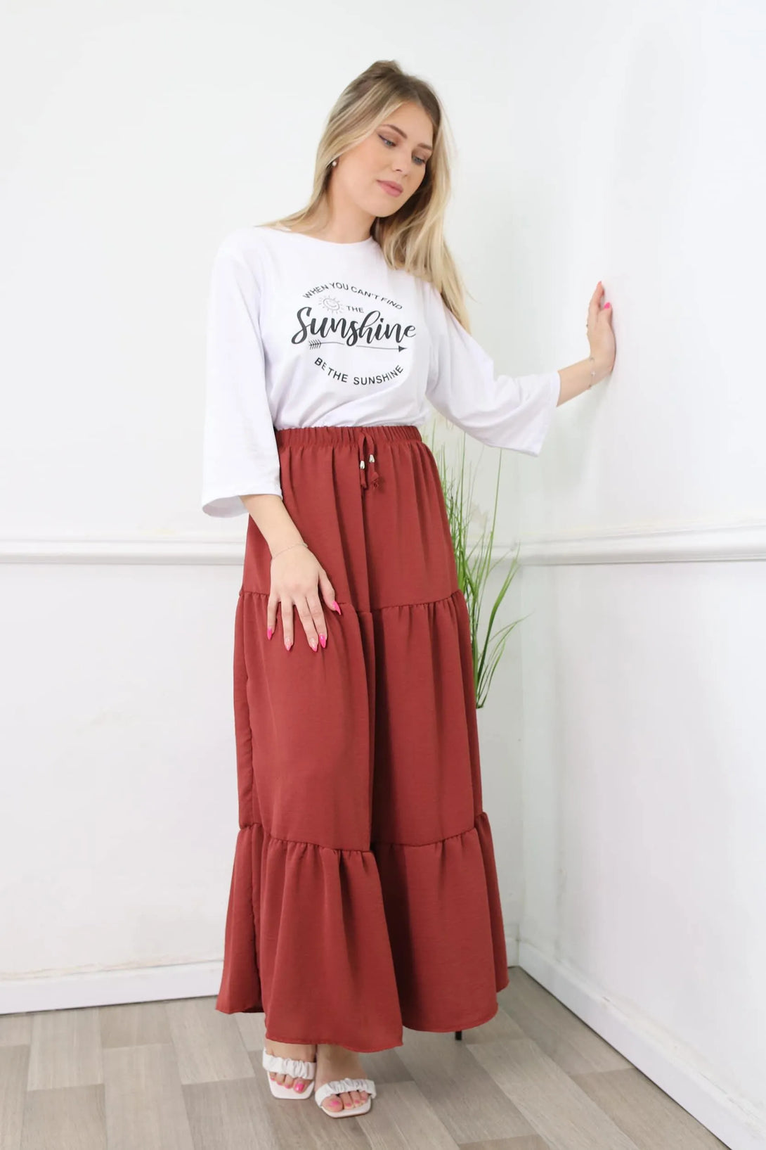 חצאית קומות חלקה - דתייה אונליין