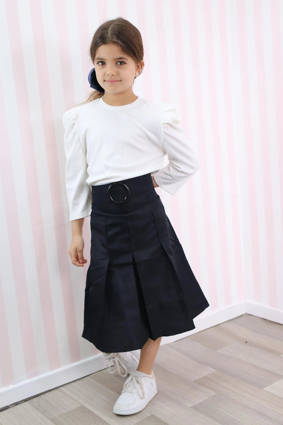 חצאית קפלים אבזם - דתייה אונליין