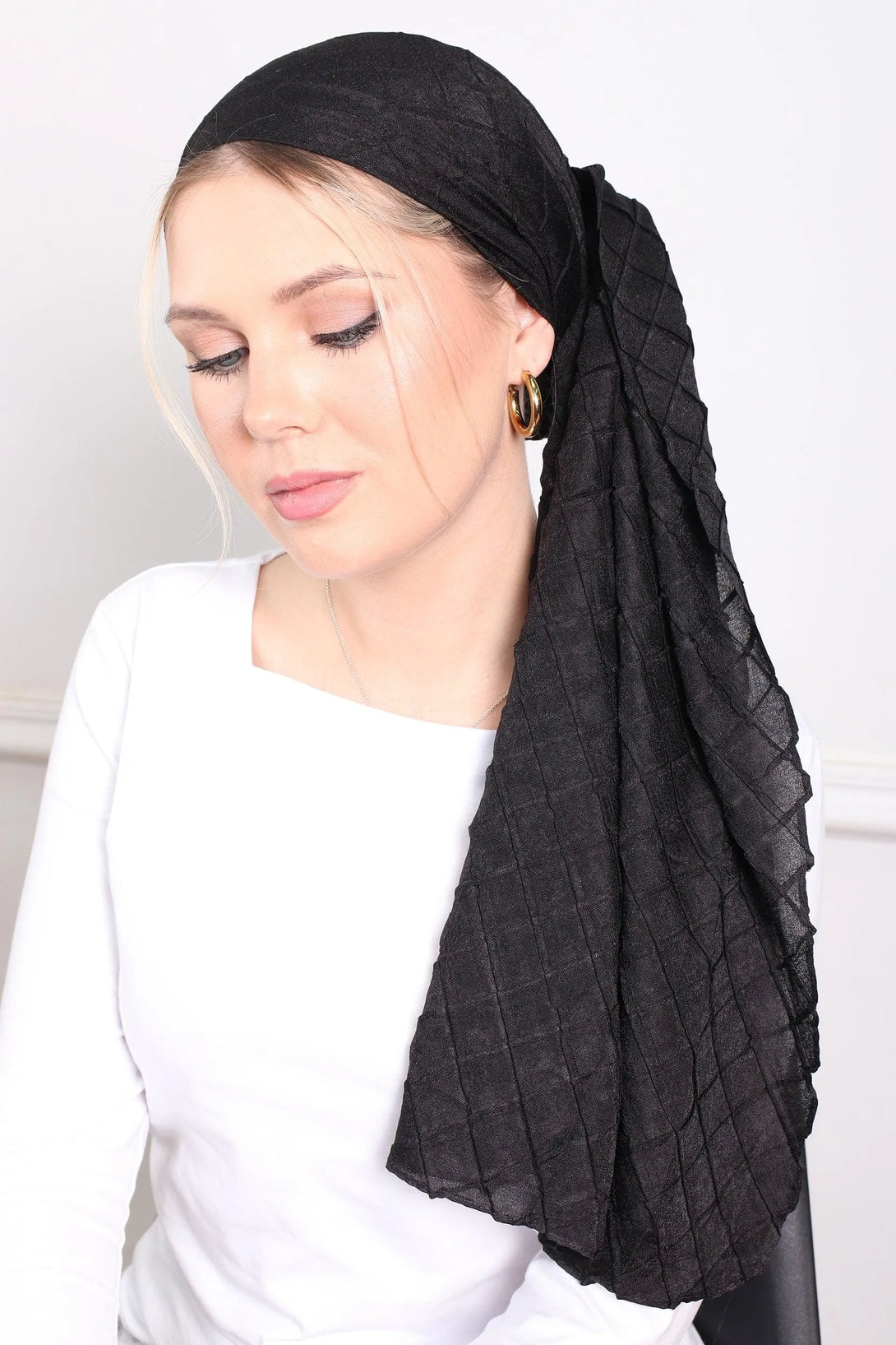 מטפחת לונג - אריג ריבועים - דתייה אונליין