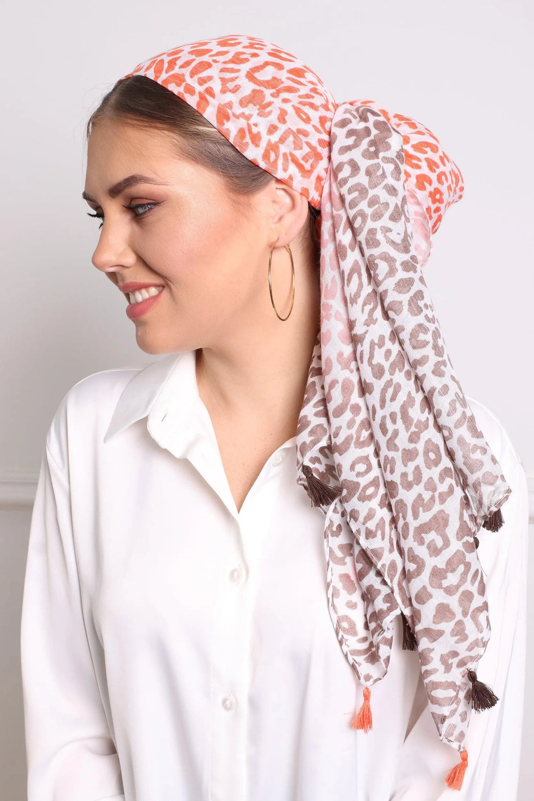 מטפחת לונג - מנומרת צבעוני פרנז - דתייה אונליין