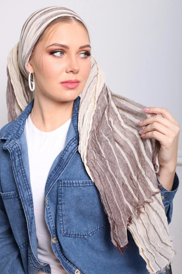 מטפחת לונג - סריג פסים #70 - דתייה אונליין