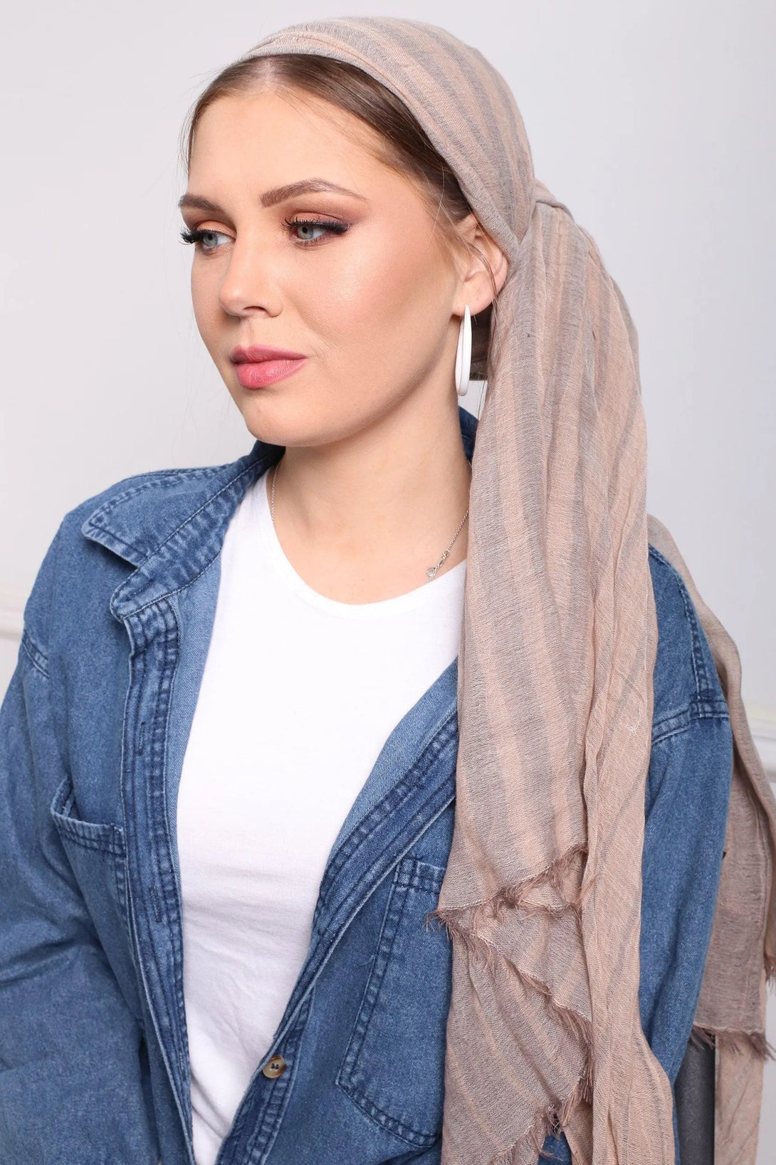 מטפחת לונג - סריג פסים #70 - דתייה אונליין