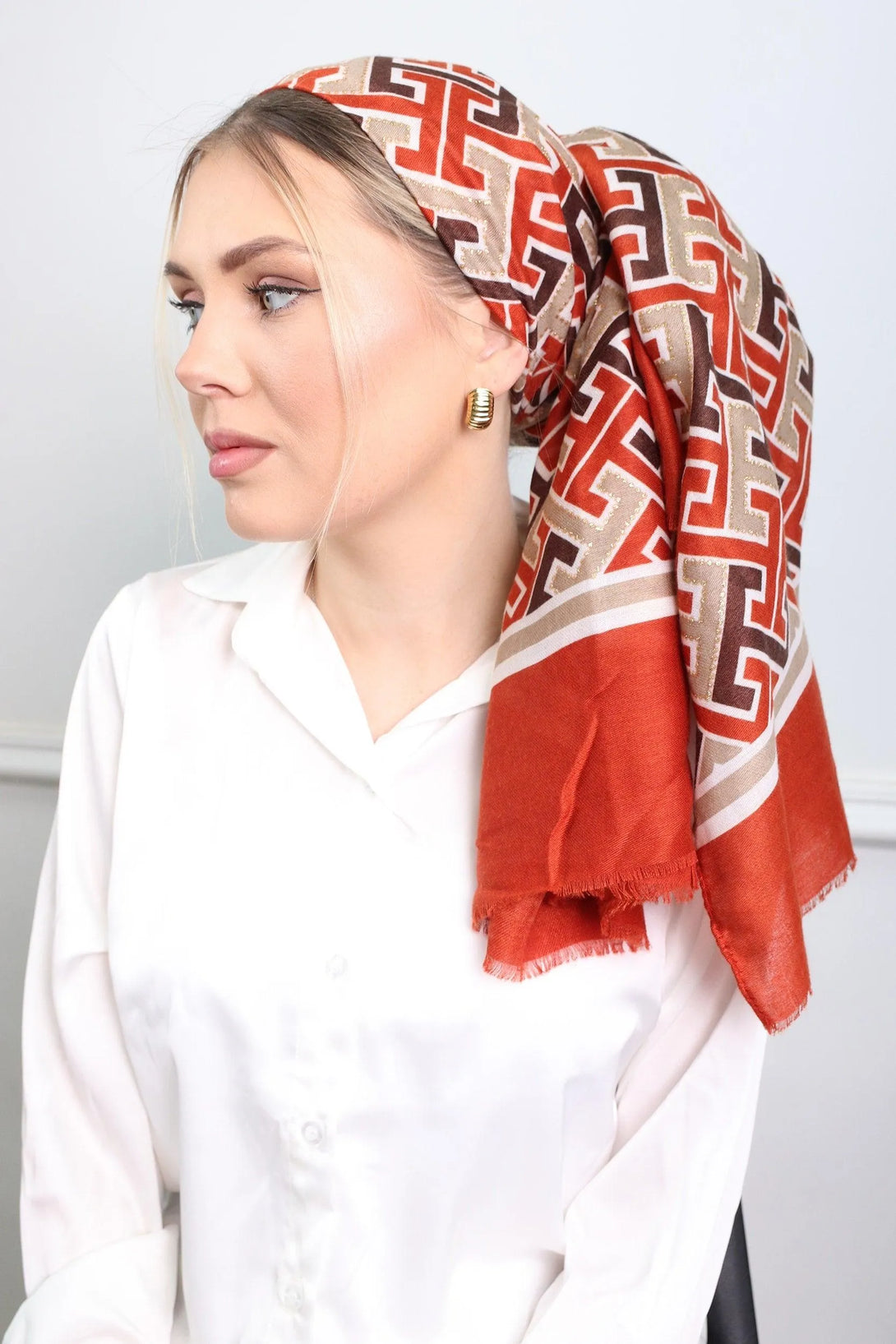 מטפחת לונג - פוייל מדוגם #32 - דתייה אונליין