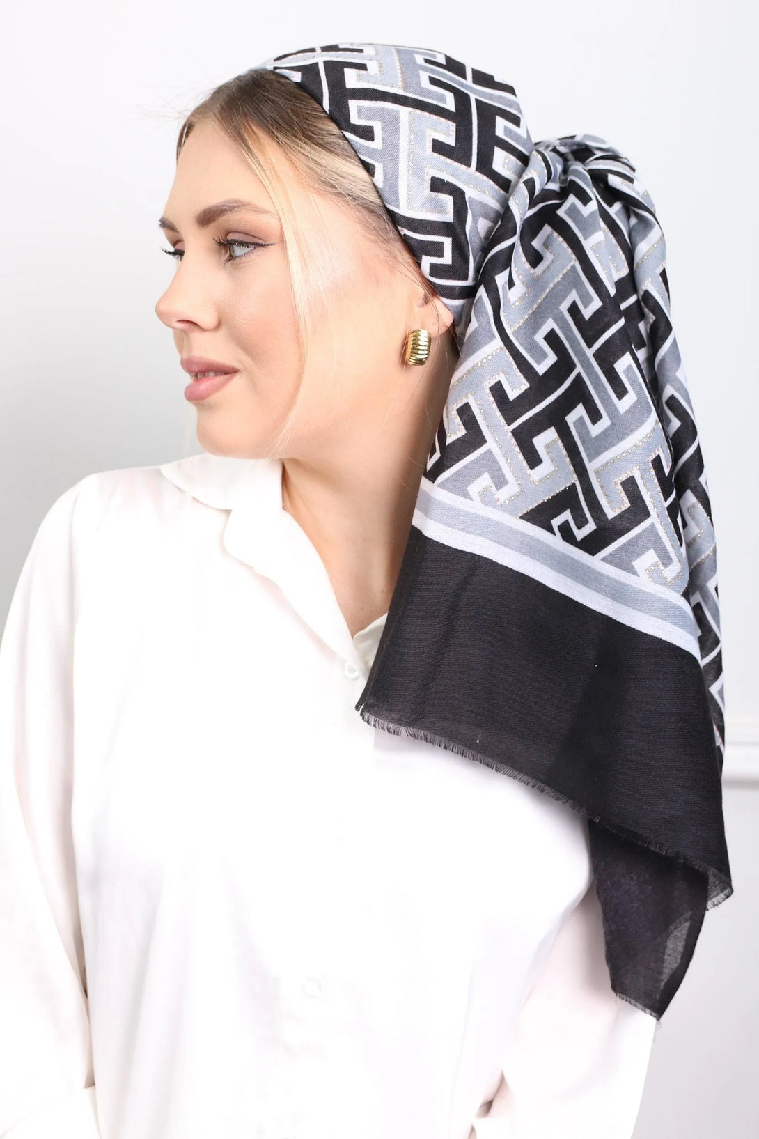 מטפחת לונג - פוייל מדוגם #32 - דתייה אונליין