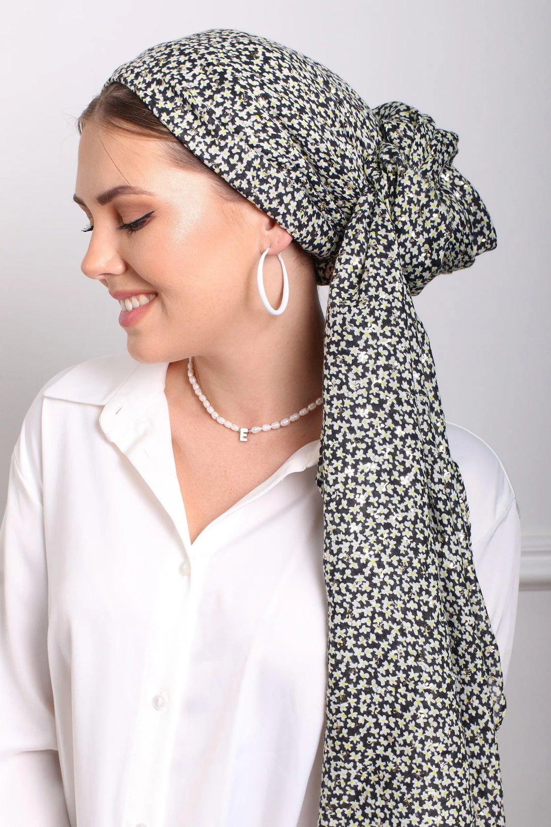 מטפחת לונג פויל פרחוני - דתייה אונליין