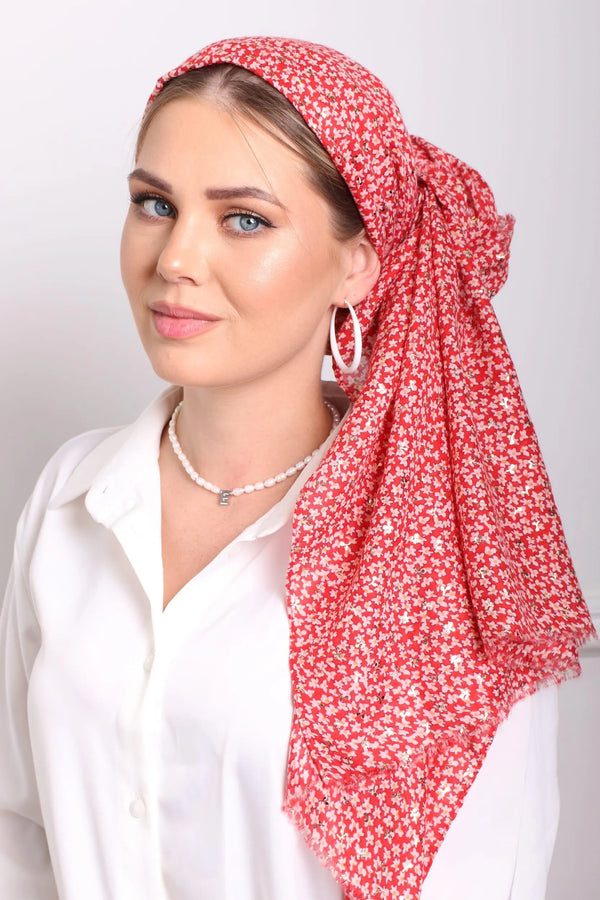 מטפחת לונג פויל פרחוני - דתייה אונליין