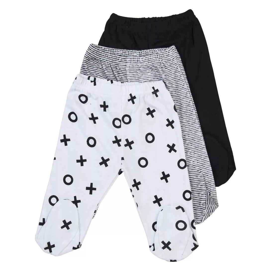 סט 3 רגליות מודפסות שחור - דתייה אונליין