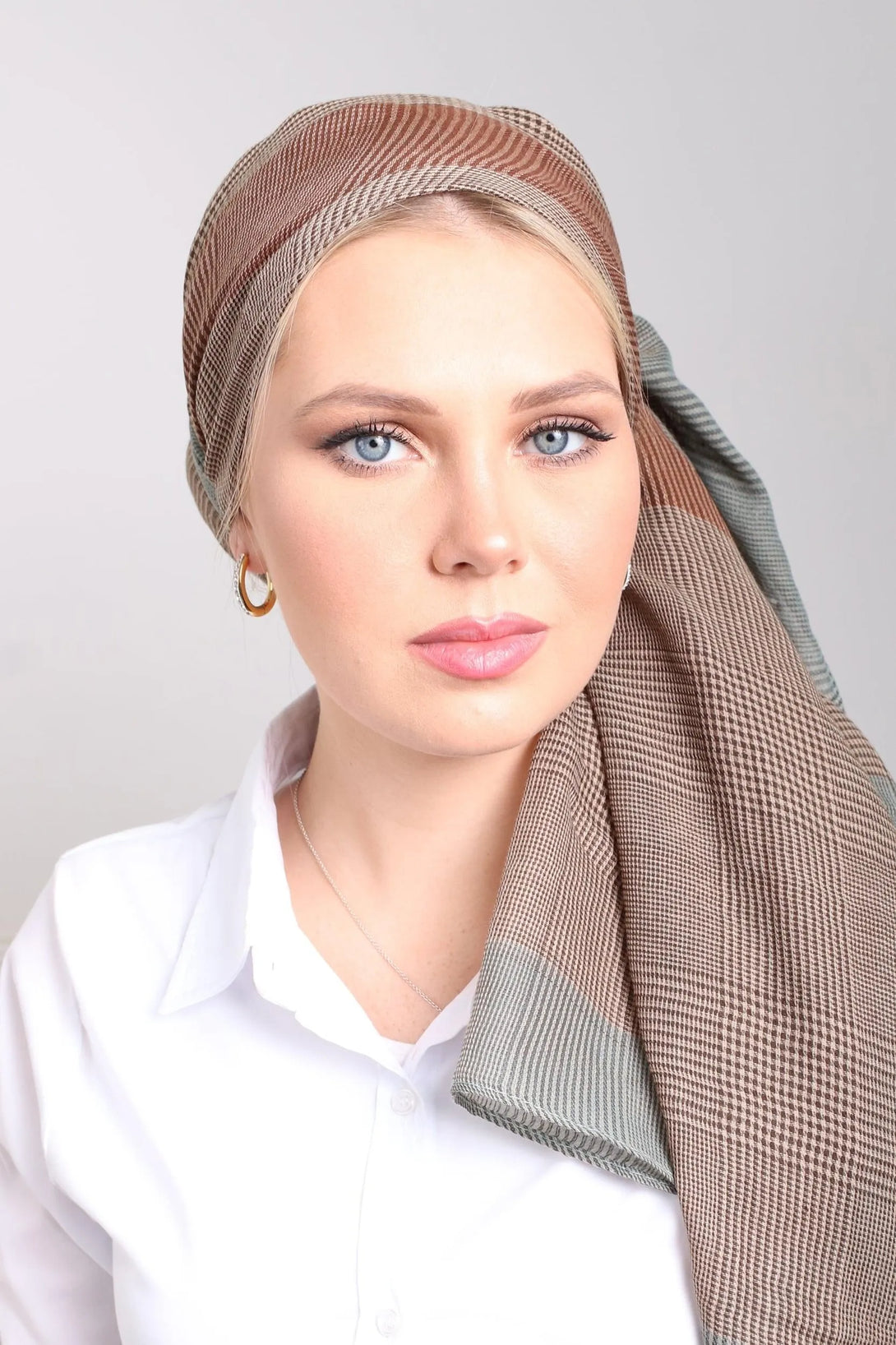 עגילי זהב חישוק משובץ 7888 - דתייה אונליין