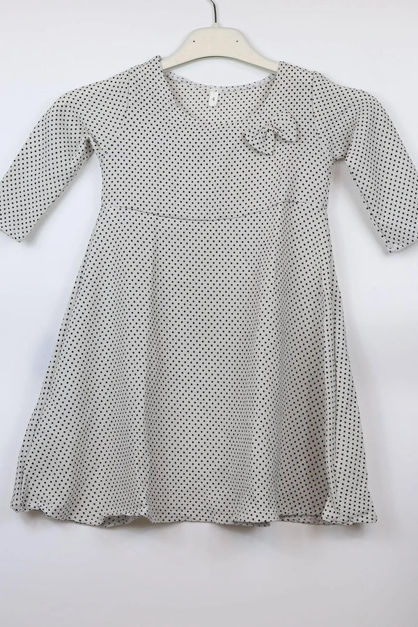 שמלה לבנה נקודות - דתייה אונליין
