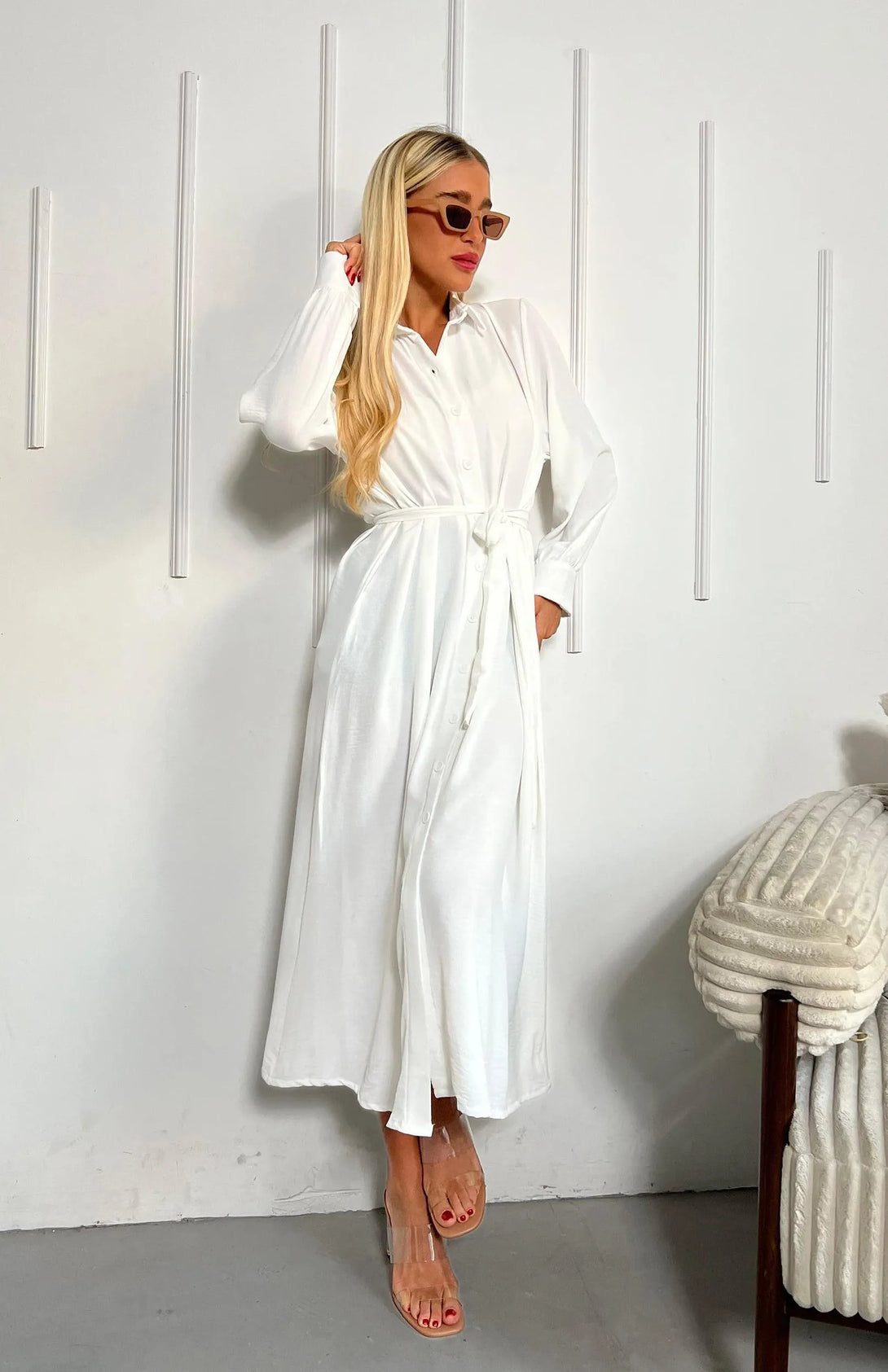 שמלת מקסי מכופתרת - דתייה אונליין