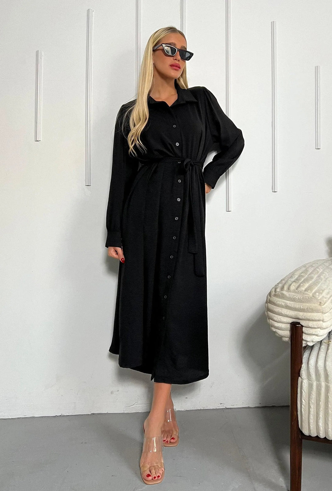 שמלת מקסי מכופתרת - דתייה אונליין