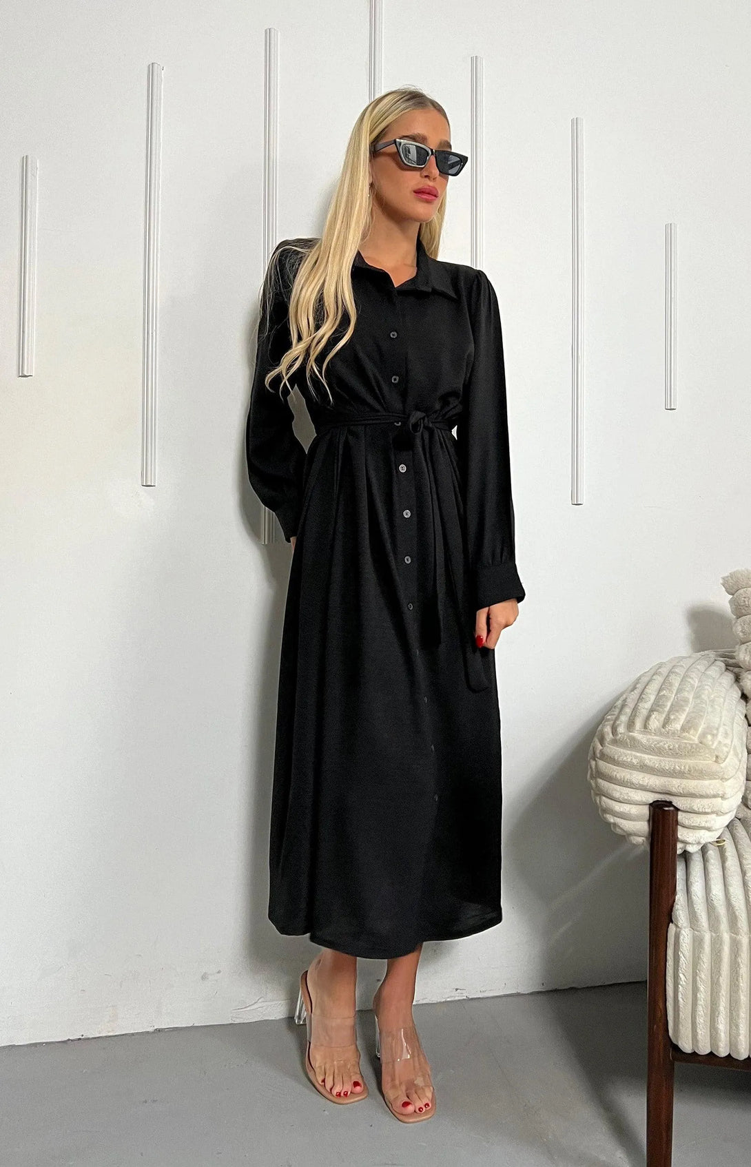 שמלת מקסי מכופתרת - דתייה אונליין