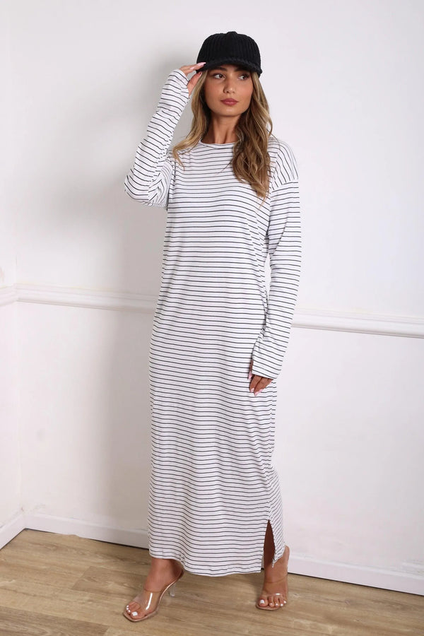 שמלת מקסי פסים - דתייה אונליין