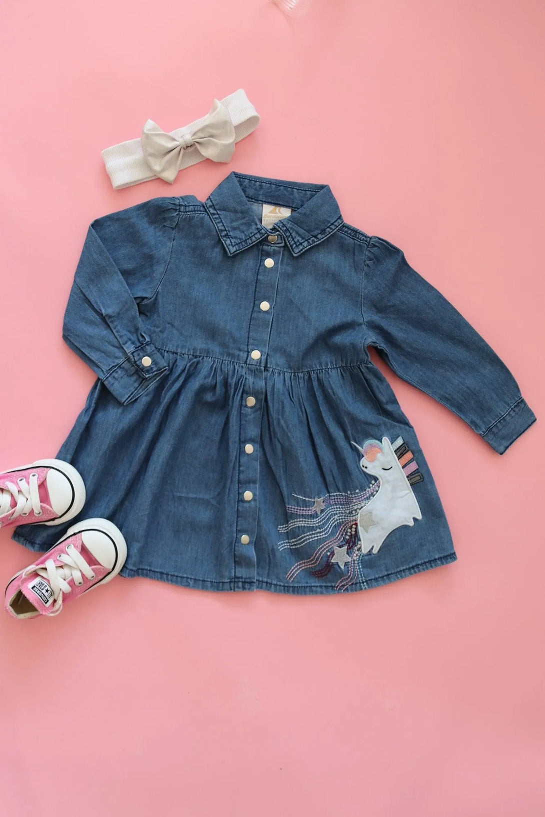 שמלת שמברה ג'ינס - דתייה אונליין