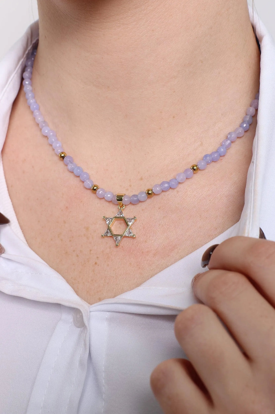 שרשרת מגן דוד סגול - דתייה אונליין