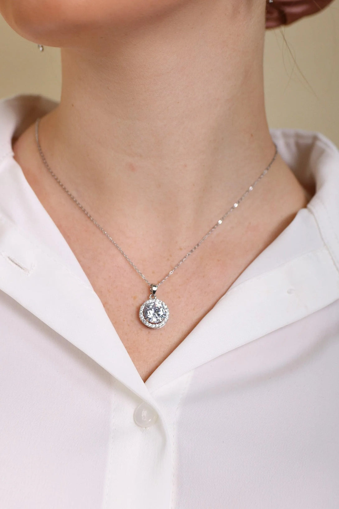 שרשרת משובצת עגולה 6954 - דתייה אונליין