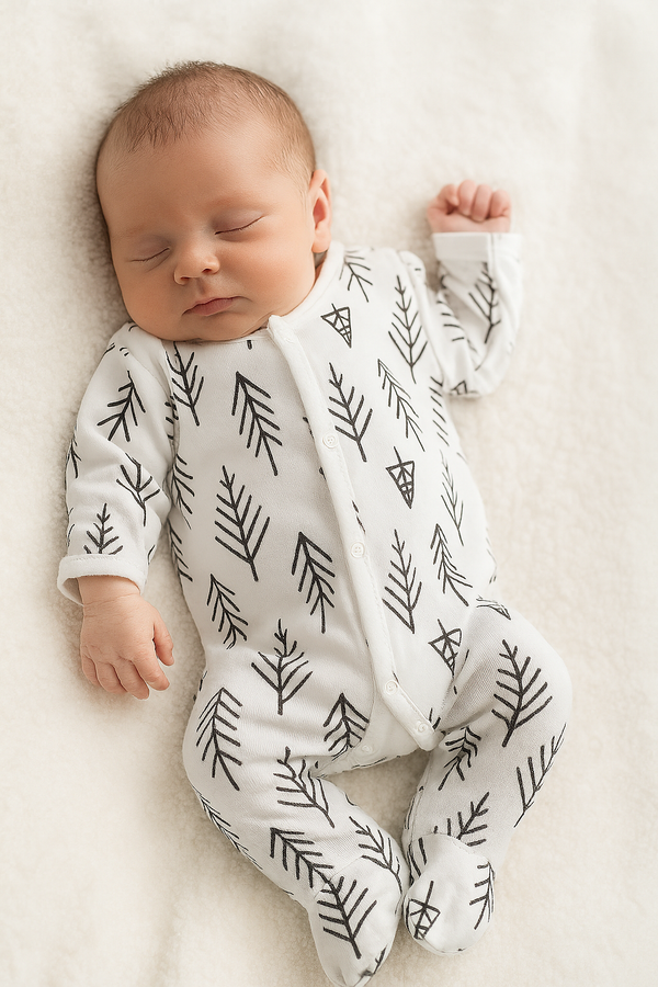 אוברול טריקו עצים לבן