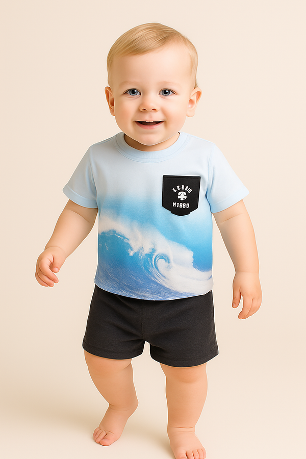 חליפת כיס גלים תכלת