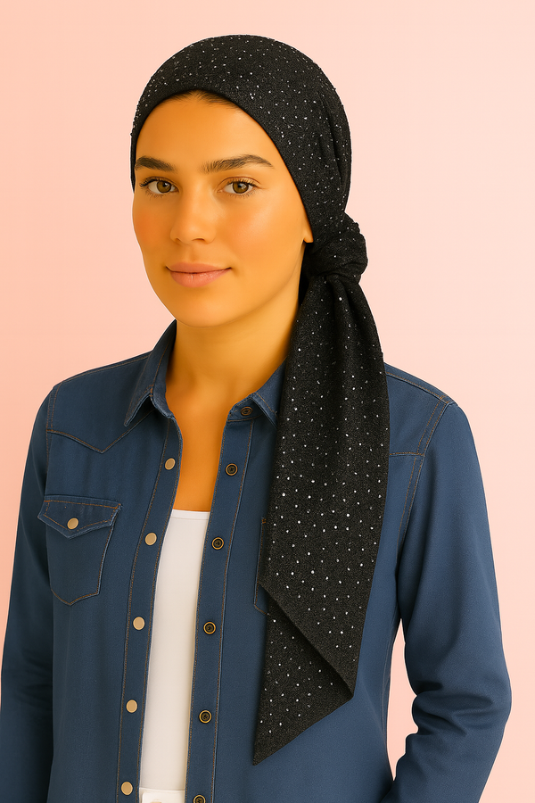 מטפחת לונג - משי ניטים