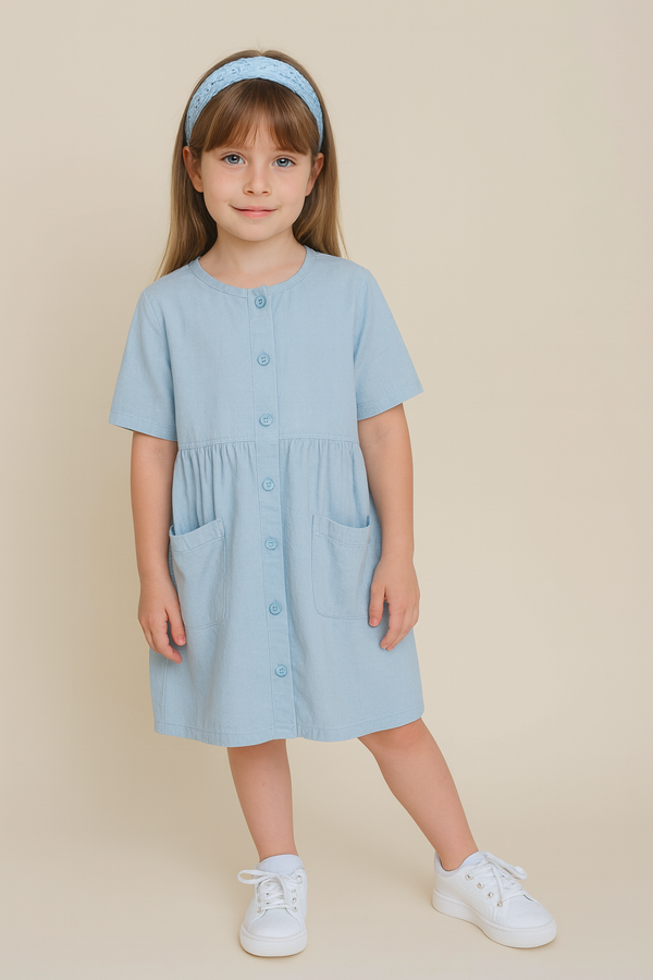 שמלה נופלת תכלת