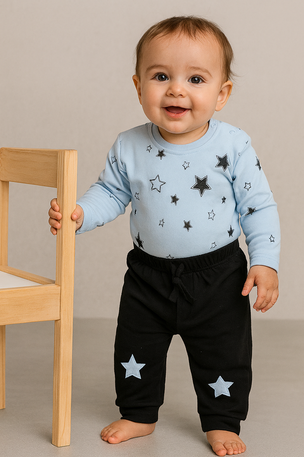 סט גוף ארוך ומכנס כוכבים