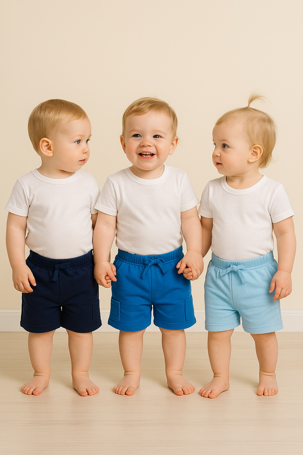 שלישיית מכנסיים קצרים גווני כחול