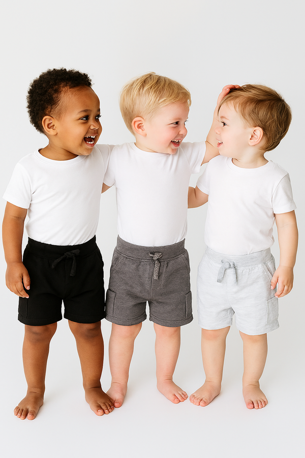 שלישיית מכנסיים קצרים גווני אפור