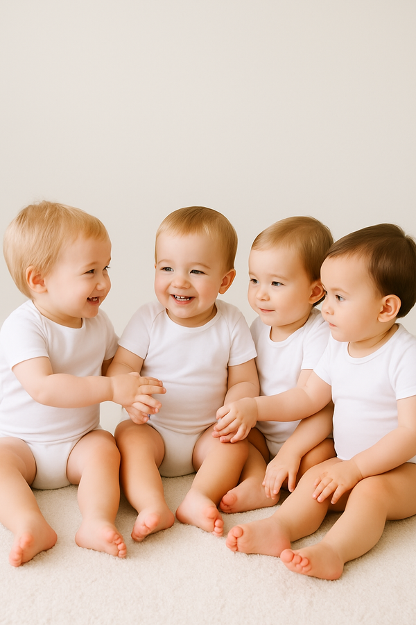 סט 5 בגדי גוף לבן