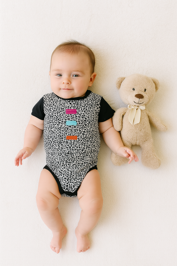 בגד גוף מנומר שחור