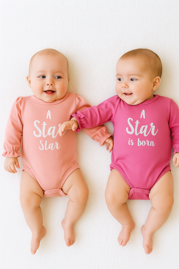 סט 2 בגדי גוף A Star is born ורוד פוקסיה אפרסק