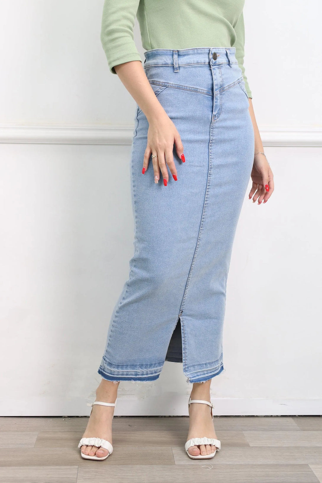 חצאית ג׳ינס מקסי לורן - דתייה אונליין