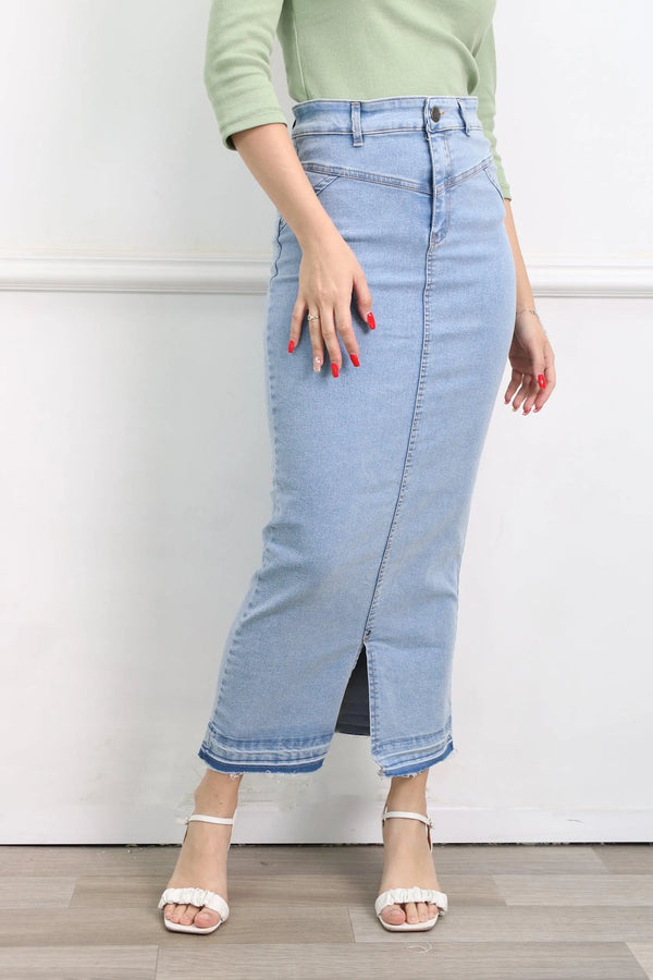 חצאית ג׳ינס מקסי לורן - דתייה אונליין