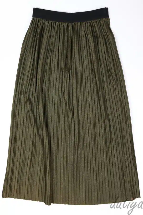 חצאית פליסה לורקס ירוק זית