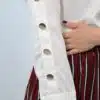 חולצה פשתן כפתורים לבן